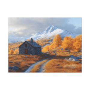 Autumn Landscape Canvas Wall Art, Cozy Home Decor, Nature Print for Living Room, Gift for Art Lovers, Rustic Fall Artwork