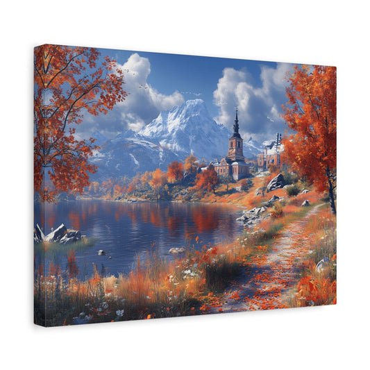 Autumn Landscape Canvas Art, Fall Wall Decor, Nature Artwork, Home Decoration, Seasonal Gift, Scenic Painting