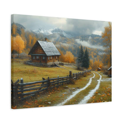 Autumn Landscape Canvas Art, Nature Wall Decor, Cozy Home Aesthetic, Seasonal Artwork, Gift for Nature Lovers