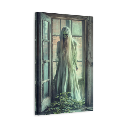 Haunting Matte Canvas Wall Art, Creepy Home Decor, Gothic Decor, Halloween Decoration, Spooky Art Piece