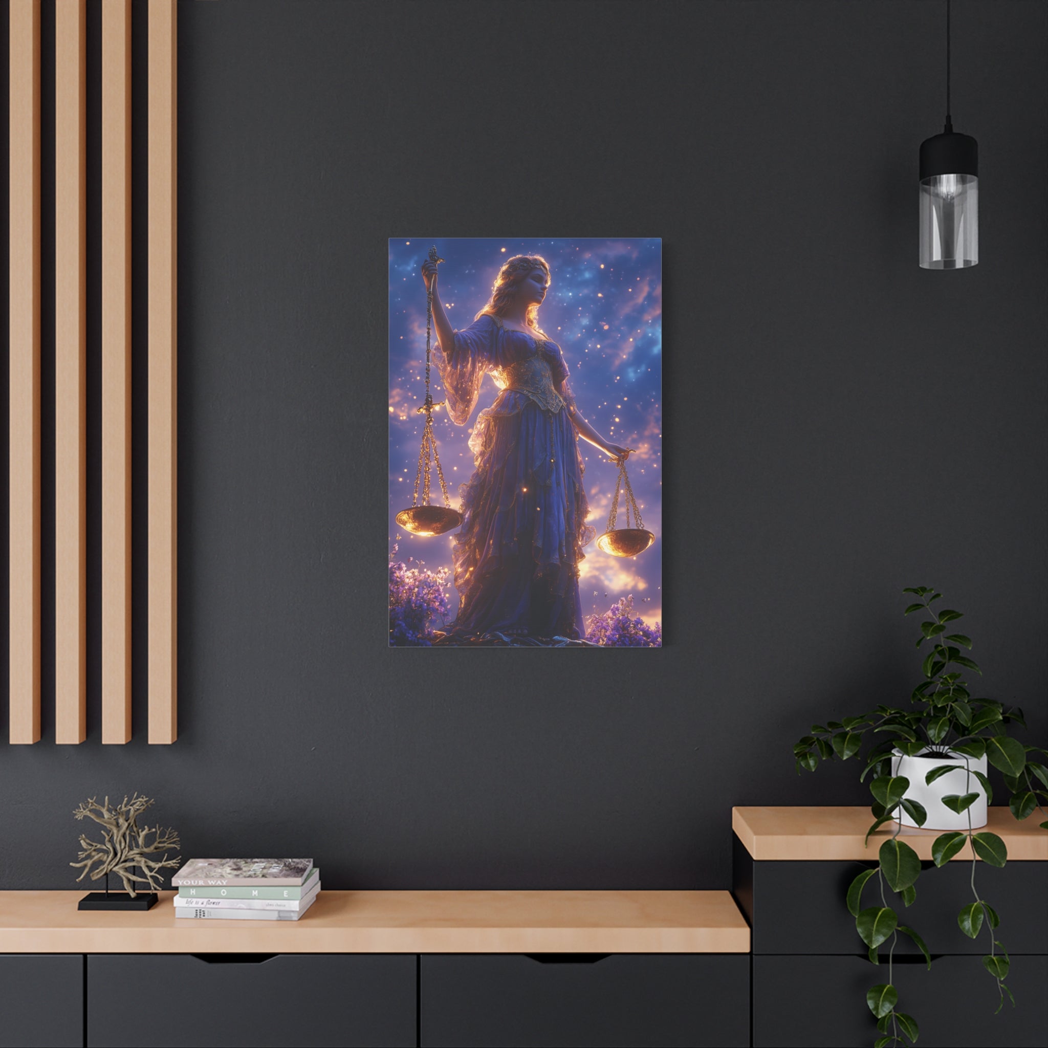 Elegant Justice-Themed Canvas Art Print, Inspirational Home Decor, Perfect Gift for Law Students, Libra Decor, Goddess of Justice Wall Art