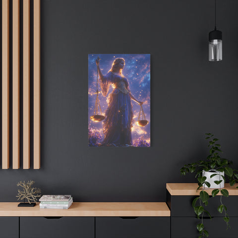 Elegant Justice-Themed Canvas Art Print, Inspirational Home Decor, Perfect Gift for Law Students, Libra Decor, Goddess of Justice Wall Art