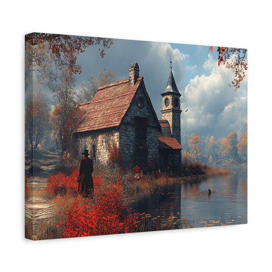 Rustic Art Canvas, Wall Decor, Home Decoration, Cozy Living Room, Nature Scene, Ideal for Holidays