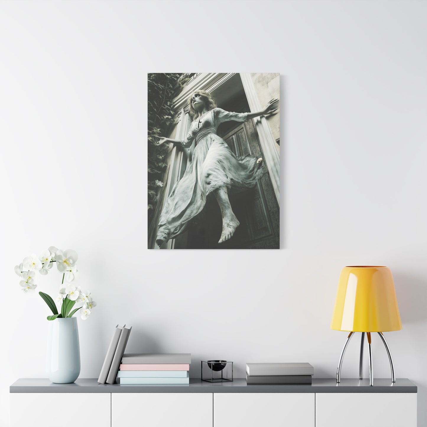 Eerie Fantasy Wall Art Canvas, Dark Atmosphere Decor, Gothic Home Decor, Haunting Art for Halloween, Unique Gift Idea