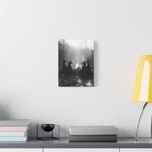 Mystical Witch Campfire Canvas Art, Boho Wall Décor, Halloween Home Décor, Witchy Aesthetic Art - BldyLcks Designs