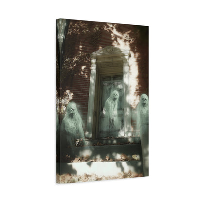 Ghostly Wall Art, Spooky Decor for Halloween, Haunted House Artwork, Paranormal Canvas, Unique Home Decoration