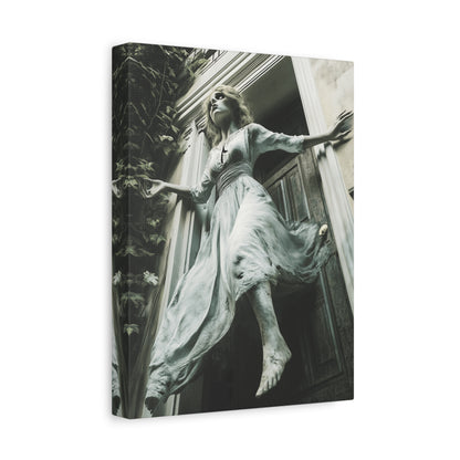 Eerie Fantasy Wall Art Canvas, Dark Atmosphere Decor, Gothic Home Decor, Haunting Art for Halloween, Unique Gift Idea