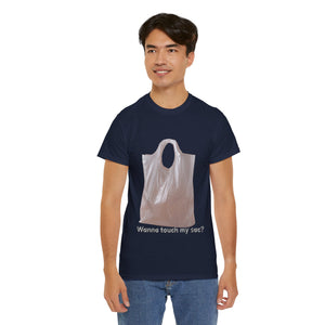Funny Graphic Tee - Wanna Touch My Sac? Unisex Heavy Cotton Shirt, Gift for Friends, Casual Wear, Humor T-Shirt, Birthday Gift