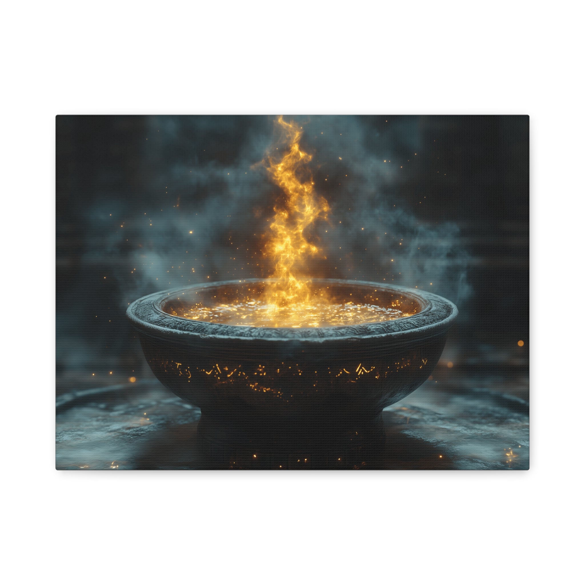 Mystical Fire Canvas Art, Home Decor, Aura Wall Art, Gift for Nature Lovers, Fantasy Room Decoration