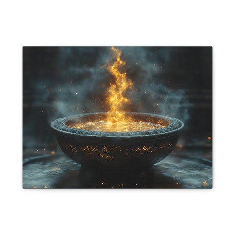 Mystical Fire Canvas Art, Home Decor, Aura Wall Art, Gift for Nature Lovers, Fantasy Room Decoration