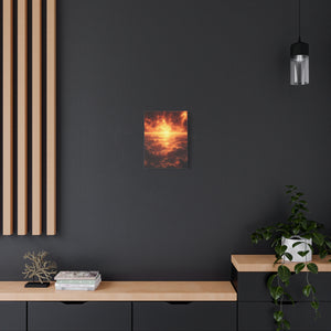 Sunset Ocean Canvas Art, Warm Decorative Wall Art, Home Decor, Gift for Art Lovers, Modern Wall Decor, Living Room Art
