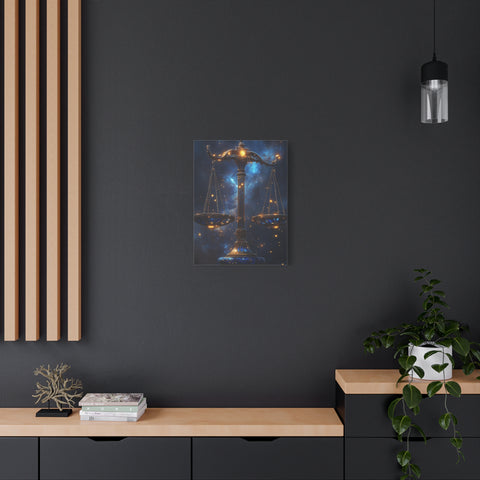 Cosmic Balance Canvas Art Print | Astrology Decor, Starry Wall Art, Home Decoration, Gift for Zodiac Lovers, Scales Artwork
