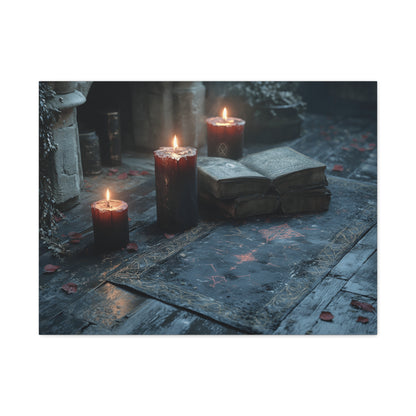Mystical Candlelit Canvas Art, Gothic Home Decor, Witchy Wall Art, Dark Aesthetic Print, Spiritual Living Room Artwork