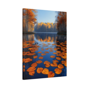 Autumn Reflections Canvas Print, Fall Decor, Nature Wall Art, Home Interior, Seasonal Artwork, Perfect Gift for All Occasions