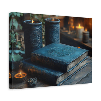 Enchanting Matte Canvas Wall Art, Cozy Home Decor, Perfect for Bohemian Vibes, Fall Celebrations, Unique Gift for Book Lovers