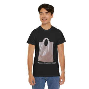 Funny Graphic Tee - Wanna Touch My Sac? Unisex Heavy Cotton Shirt, Gift for Friends, Casual Wear, Humor T-Shirt, Birthday Gift