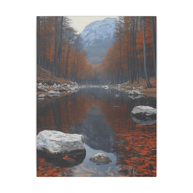 Autumn Décor, Canvas Art, AI Autumn Landscape, Nature Artwork Gift, Modern Wall Hanging, Unique Wall Art