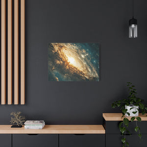 Abstract galaxy wall art matte canvas print with celestial cosmic design for home décor and space lovers