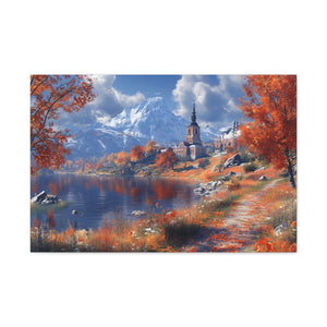 Autumn Landscape Canvas Art, Fall Wall Decor, Nature Artwork, Home Decoration, Seasonal Gift, Scenic Painting