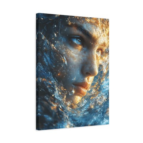 Artistic Canvas Print - Abstract Water Woman | Ocean-Themed Decor, Gallery Wall Art, Unique Home Decoration, Aquatic Aesthetic, Gift