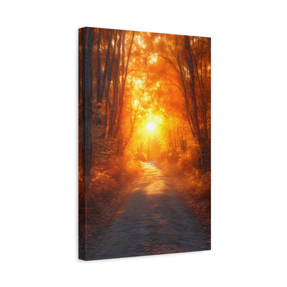 Autumn Pathway Canvas Print, Fall Decor, Nature Wall Art, Home Decor, Gift for Nature Lovers, Cozy Living Room Decoration