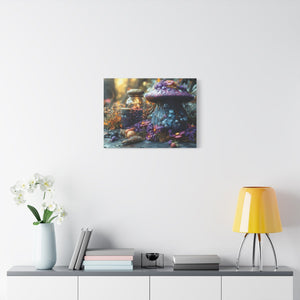 Enchanted Mushroom Canvas Print, Nature Wall Art, Fairy Tale Décor, Magical Home Accent