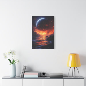 Stretched Canvas Art Print, Cosmic Landscape, Wall Decor, Galaxy Artwork, Home Gallery, Celestial Gift, Space Vibe
