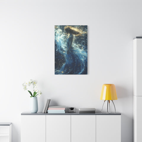 Canvas Wall Art - Mystical Water Goddess, Ethereal Decor for Home, Unique Gift for Art Lovers, Nautical Theme, Ocean Inspired