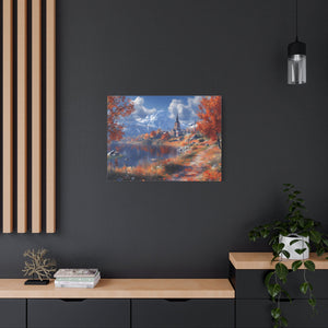Autumn Landscape Canvas Art, Fall Wall Decor, Nature Artwork, Home Decoration, Seasonal Gift, Scenic Painting