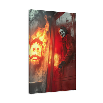 Halloween Horror Art Print, Spooky Home Decor, Creepy Wall Art, Unique Gift for Haunted House Lovers, Matte Canvas Artwork