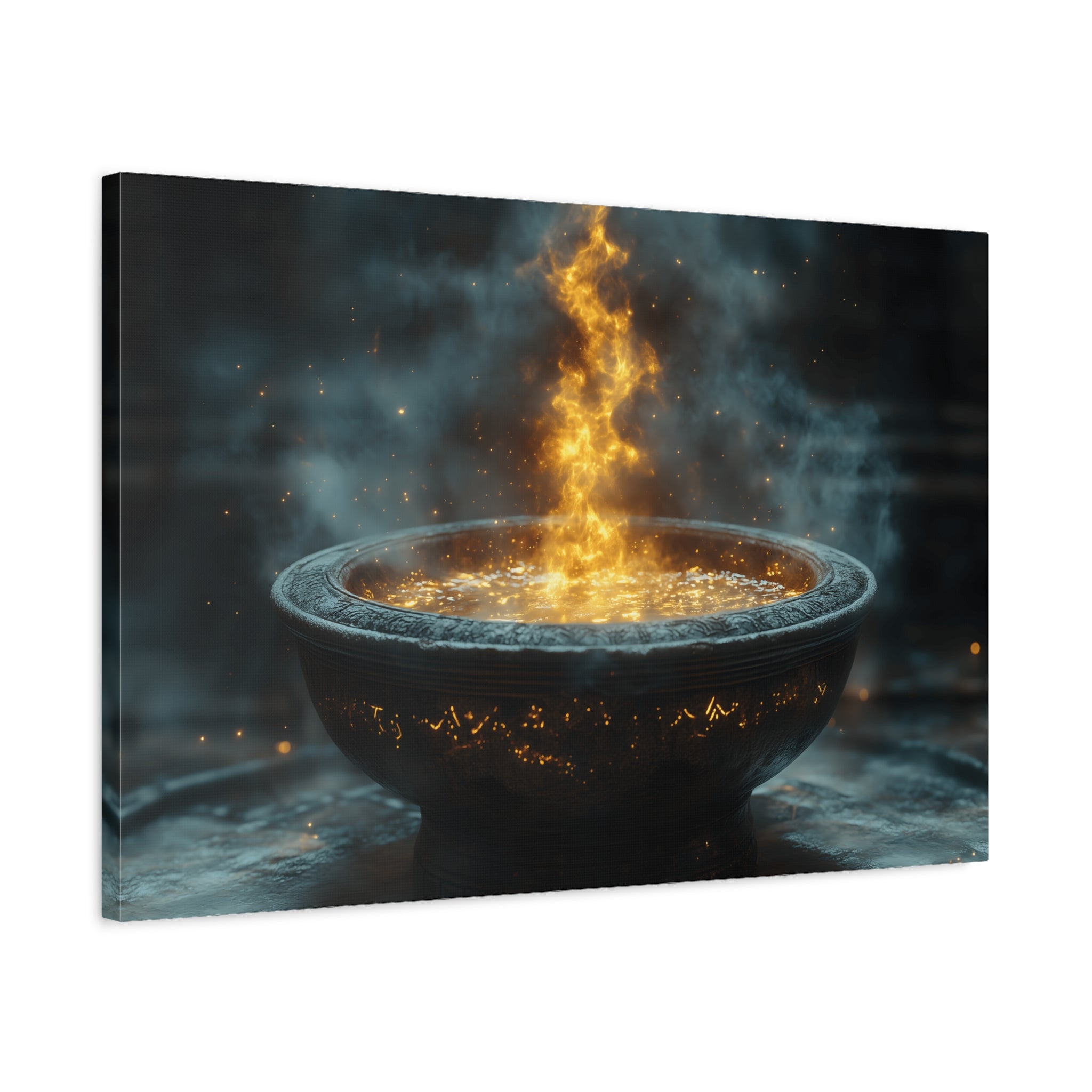 Mystical Fire Canvas Art, Home Decor, Aura Wall Art, Gift for Nature Lovers, Fantasy Room Decoration