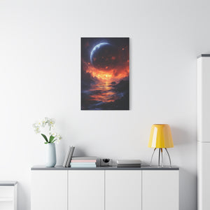 Stretched Canvas Art Print, Cosmic Landscape, Wall Decor, Galaxy Artwork, Home Gallery, Celestial Gift, Space Vibe