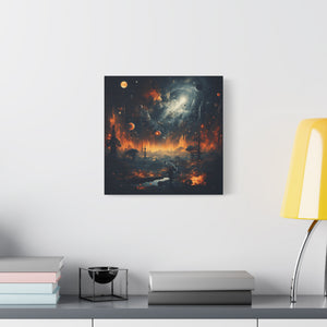 Cosmic Landscape Canvas Wall Art, Galaxy Decor, Space-Themed Home Decor, Starry Night Artwork