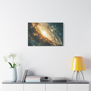 Abstract galaxy wall art matte canvas print with celestial cosmic design for home décor and space lovers