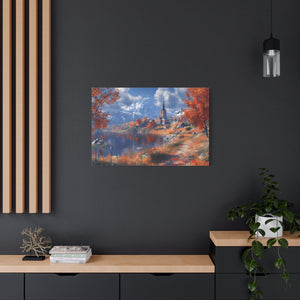Autumn Landscape Canvas Art, Fall Wall Decor, Nature Artwork, Home Decoration, Seasonal Gift, Scenic Painting