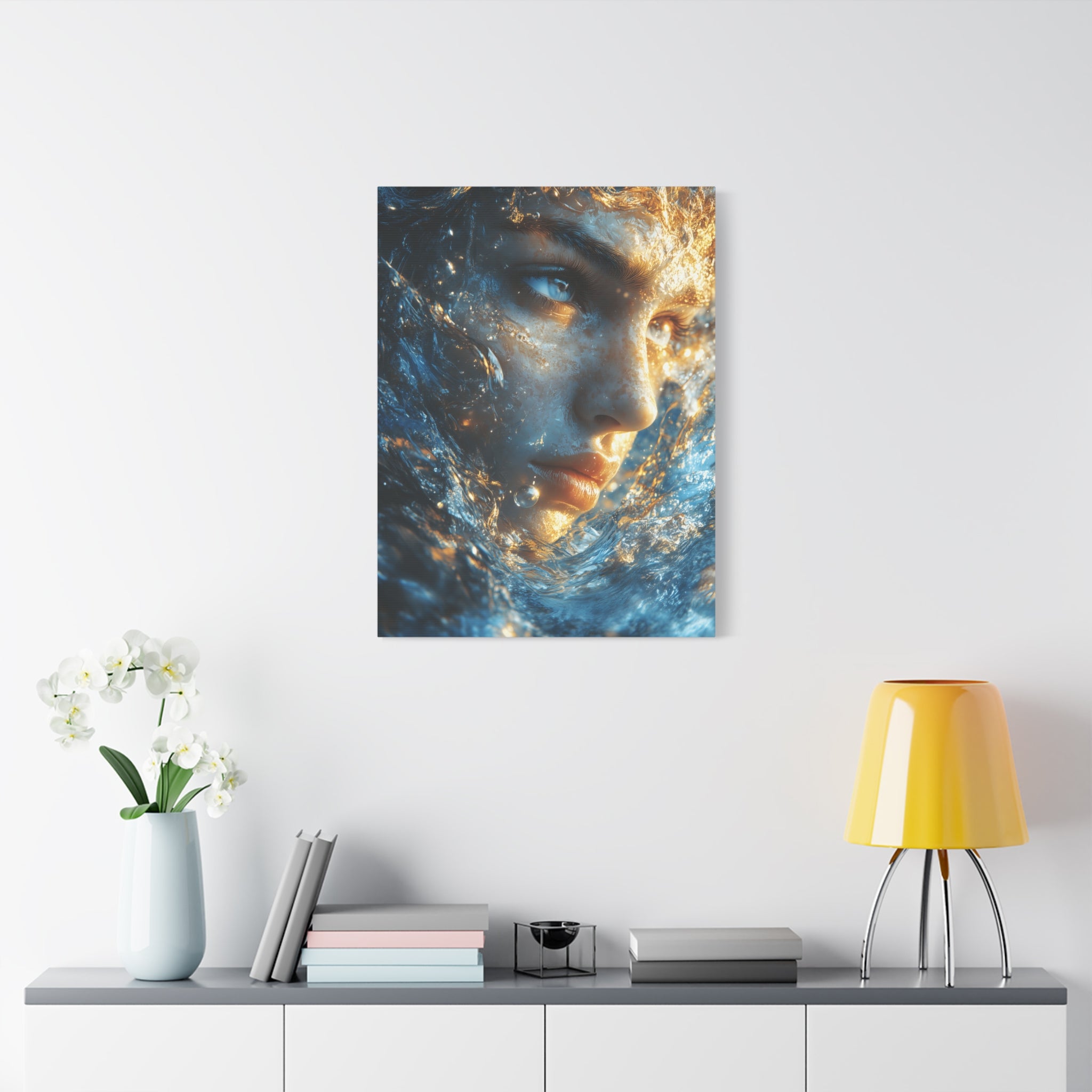 Artistic Canvas Print - Abstract Water Woman | Ocean-Themed Decor, Gallery Wall Art, Unique Home Decoration, Aquatic Aesthetic, Gift