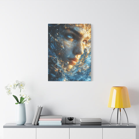 Artistic Canvas Print - Abstract Water Woman | Ocean-Themed Decor, Gallery Wall Art, Unique Home Decoration, Aquatic Aesthetic, Gift