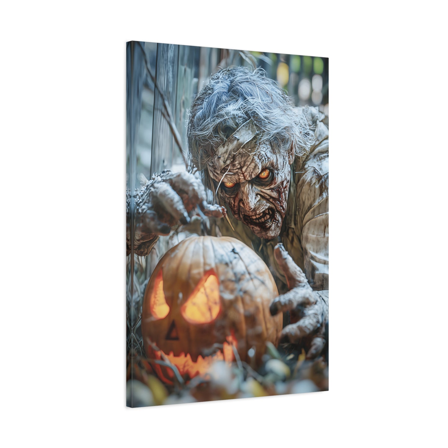 Halloween Canvas Art Print, Creepy Wall Decor, Spooky Home Decor, Haunted House Decoration, Fall Artwork, Pumpkin Scare