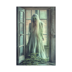 Haunting Matte Canvas Wall Art, Creepy Home Decor, Gothic Decor, Halloween Decoration, Spooky Art Piece