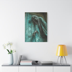 Eerie Ghost Wall Art Canvas, Perfect for Halloween Decor, Creepy Artwork for Home, Macabre Gift Idea, Spooky Room Accent