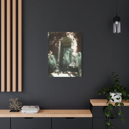 Ghostly Wall Art, Spooky Decor for Halloween, Haunted House Artwork, Paranormal Canvas, Unique Home Decoration
