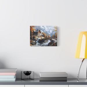 Autumn Landscape Canvas Art Print, Rustic Home Decor, Wall Artwork, Gift for Nature Lovers, Cozy Cabin Vibe, Fall Decor