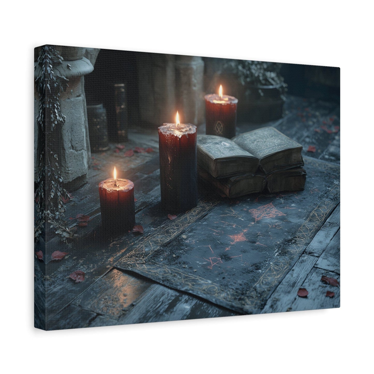 Mystical Candlelit Canvas Art, Gothic Home Decor, Witchy Wall Art, Dark Aesthetic Print, Spiritual Living Room Artwork
