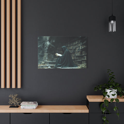 Mystical Reading Wall Art, Canvas Print for Book Lovers, Cozy Home Decor, Fantasy Artwork, Perfect Gift for Readers