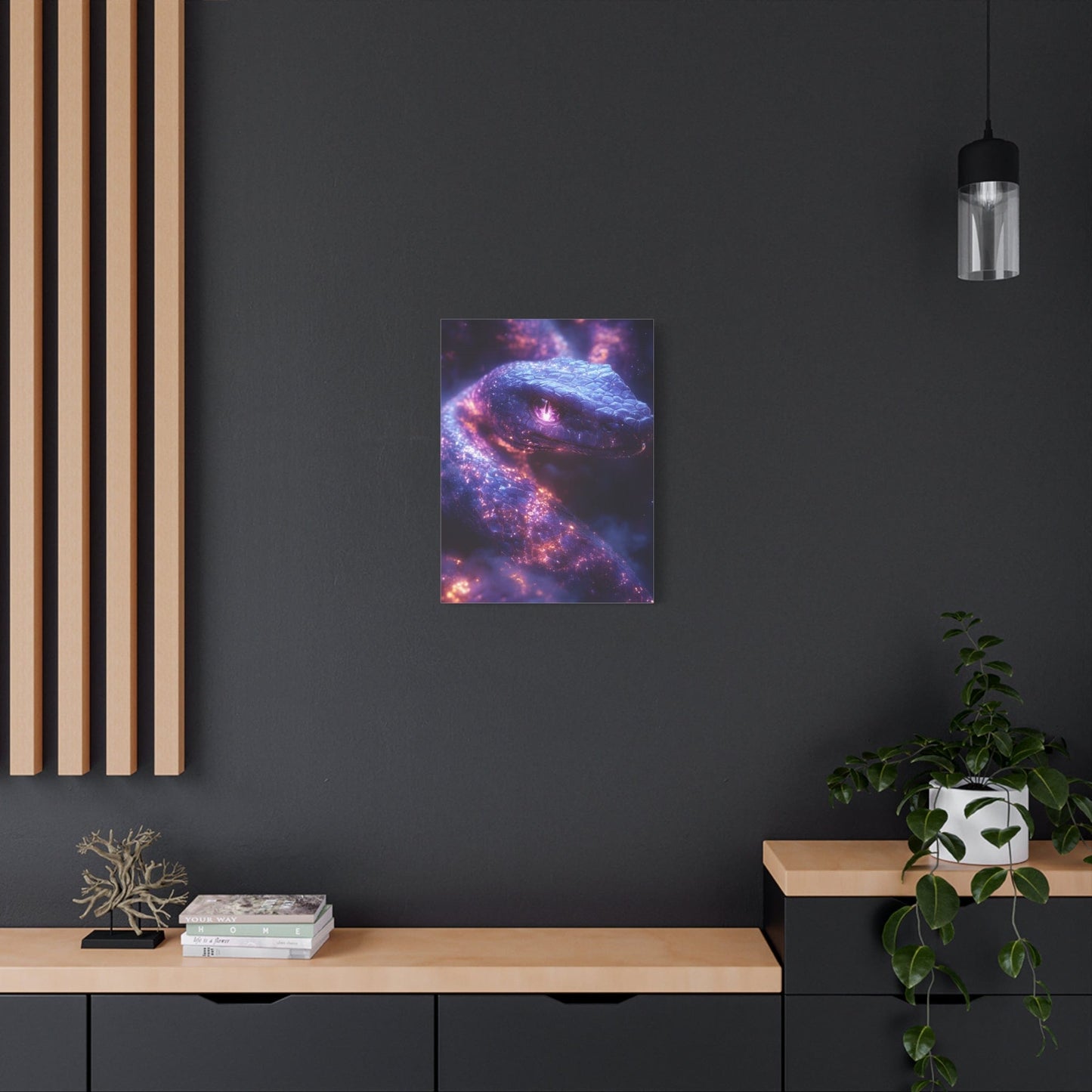 Cosmic Creature Canvas Art, Wall Decor, Home Gallery, Unique Gift, Space-Inspired Art, Mystic Snake Print