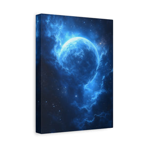 Stellar Canvas Art Print, Galaxy Wall Décor, Celestial Home Decoration, Starry Night Artwork, Cosmic Blue Decor