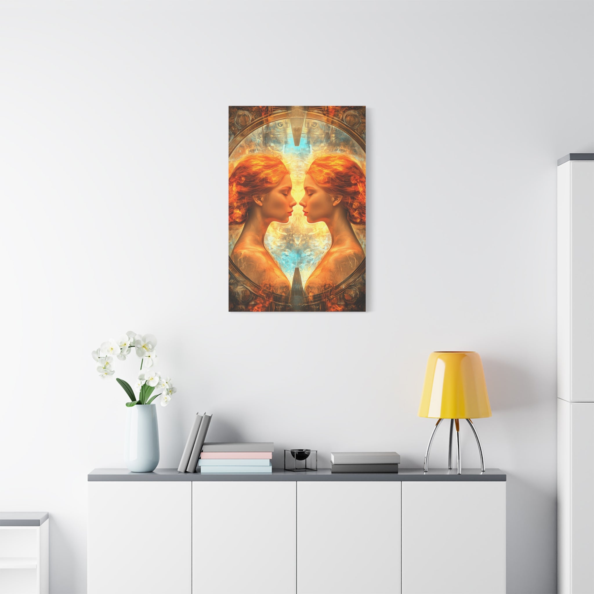 Artistic Gemini Canvas Print, Home Decor, Gallery Artwork, Unique Gift, Contemporary Art