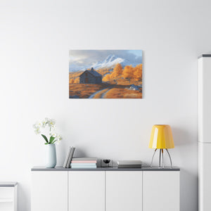 Autumn Landscape Canvas Wall Art, Cozy Home Decor, Nature Print for Living Room, Gift for Art Lovers, Rustic Fall Artwork