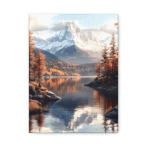 Serene Landscape Canvas Art, Nature Decor, Wall Art Print, Mountain Scene, Autumn Home Decoration