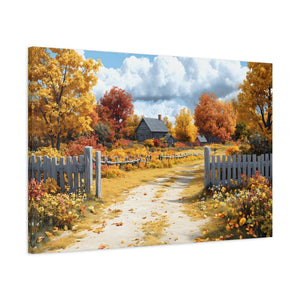 Autumn Landscape Canvas Print, Fall Decor, Farmhouse Wall Art, Nature Artwork, Seasonal Home Decoration